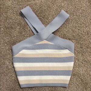 Babaton baby blue, cream, tan Sleeveless Crop Tank Top from Aritzia